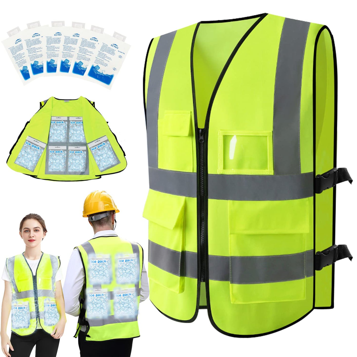 PANGTIKU ice cooling safety vest and more reusable spare ice packs for ice vest food cooling pain compress