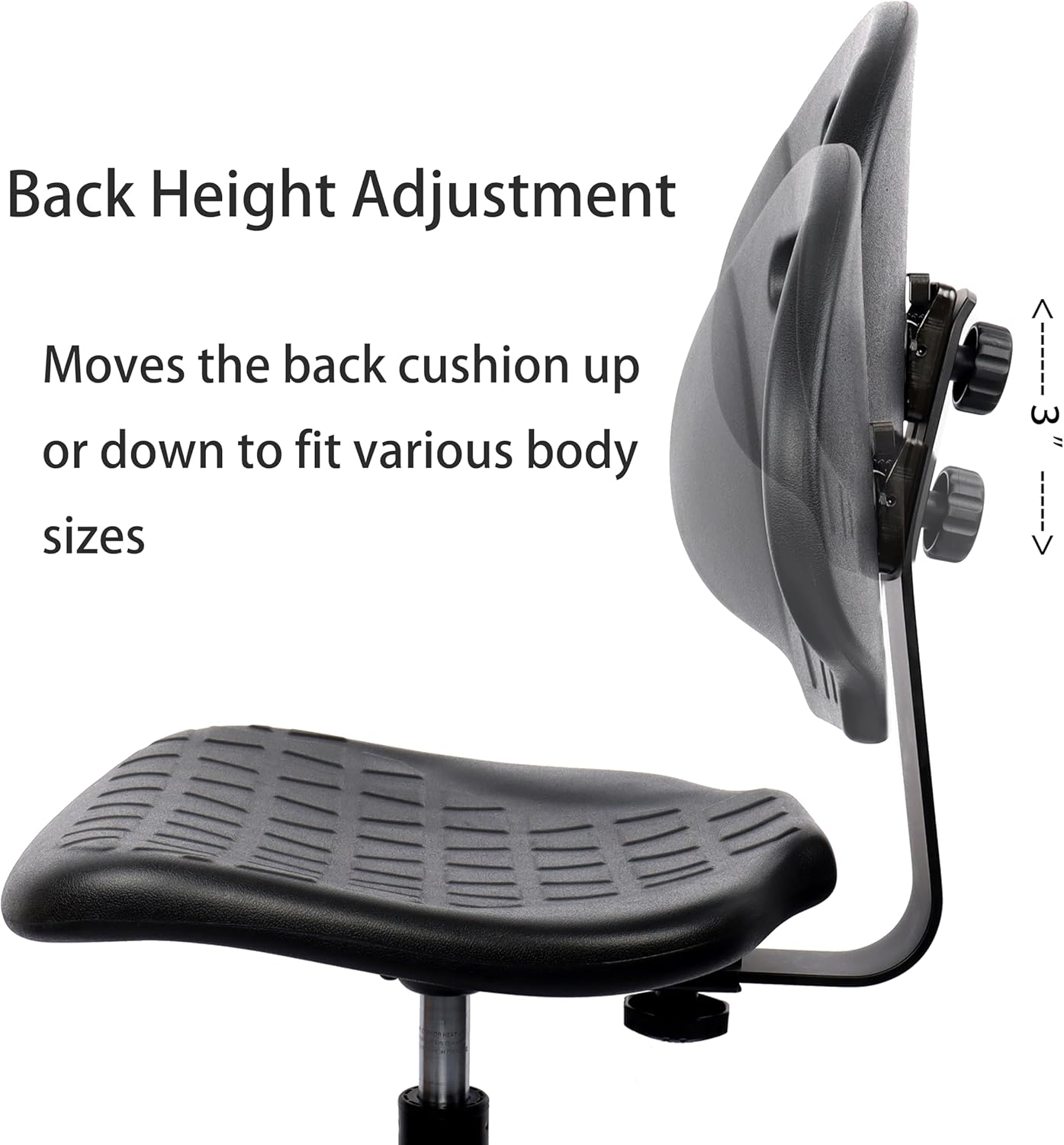 TAKE UR SEAT® Polyurethane Drafting Lab Stool Chair, 18" Adjustable Footring, 8" Adjustable Height, 450 lbs seat Capacity, Heavy Duty, Shipped Within 24 Hours Med. Bench Height (Rubber Caster)
