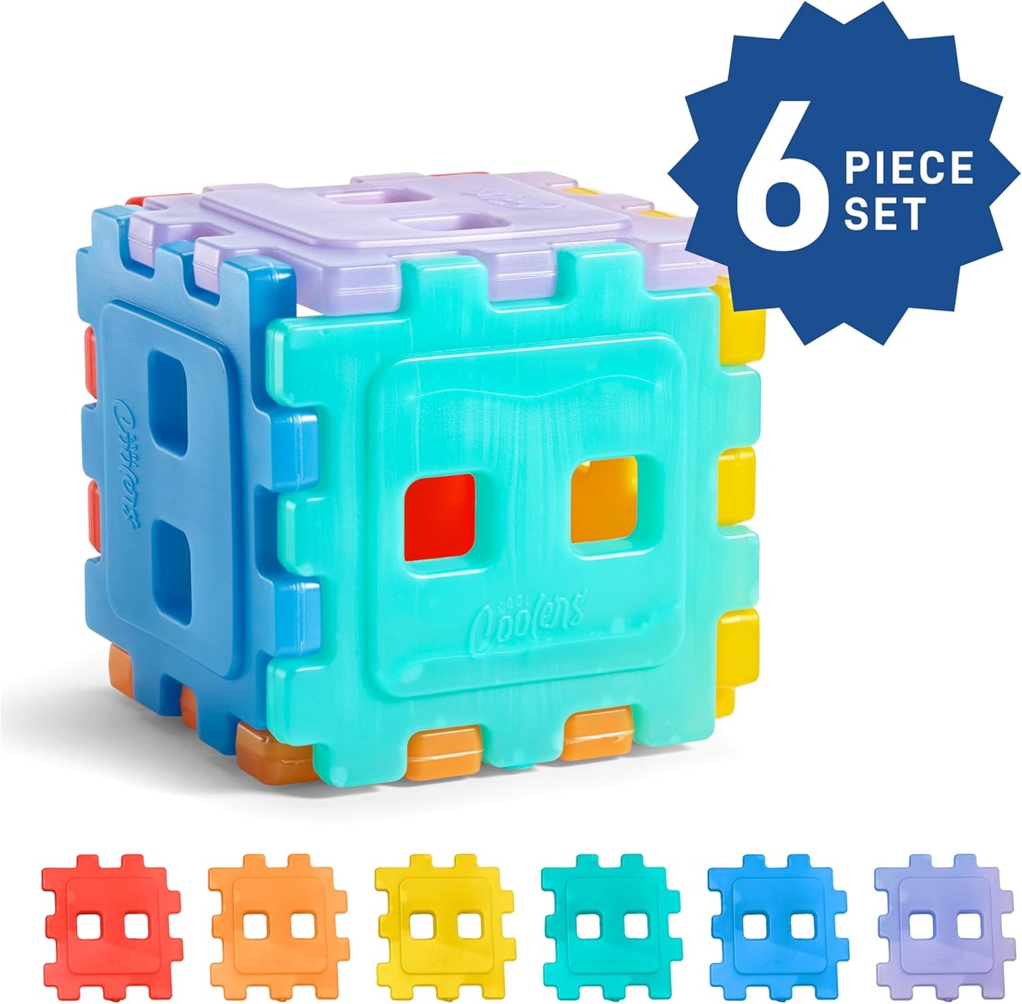Cool Coolers By Fit & Fresh 4 Pack Slim Ice Packs, Quick Freeze Space Saving Reusable Ice Packs for Lunch Boxes or Coolers, Multi Colored, Single Pack
