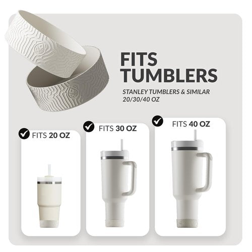 REUZBL 2-Pack Silicone Boots for Stanley 40 oz Quencher, Stanley 30 oz Quencher and Similar Tumblers, Stanley Cup Bottom Protector Accessories, Color Matches Stanley Rose Quarts, Cream, and Charcoal