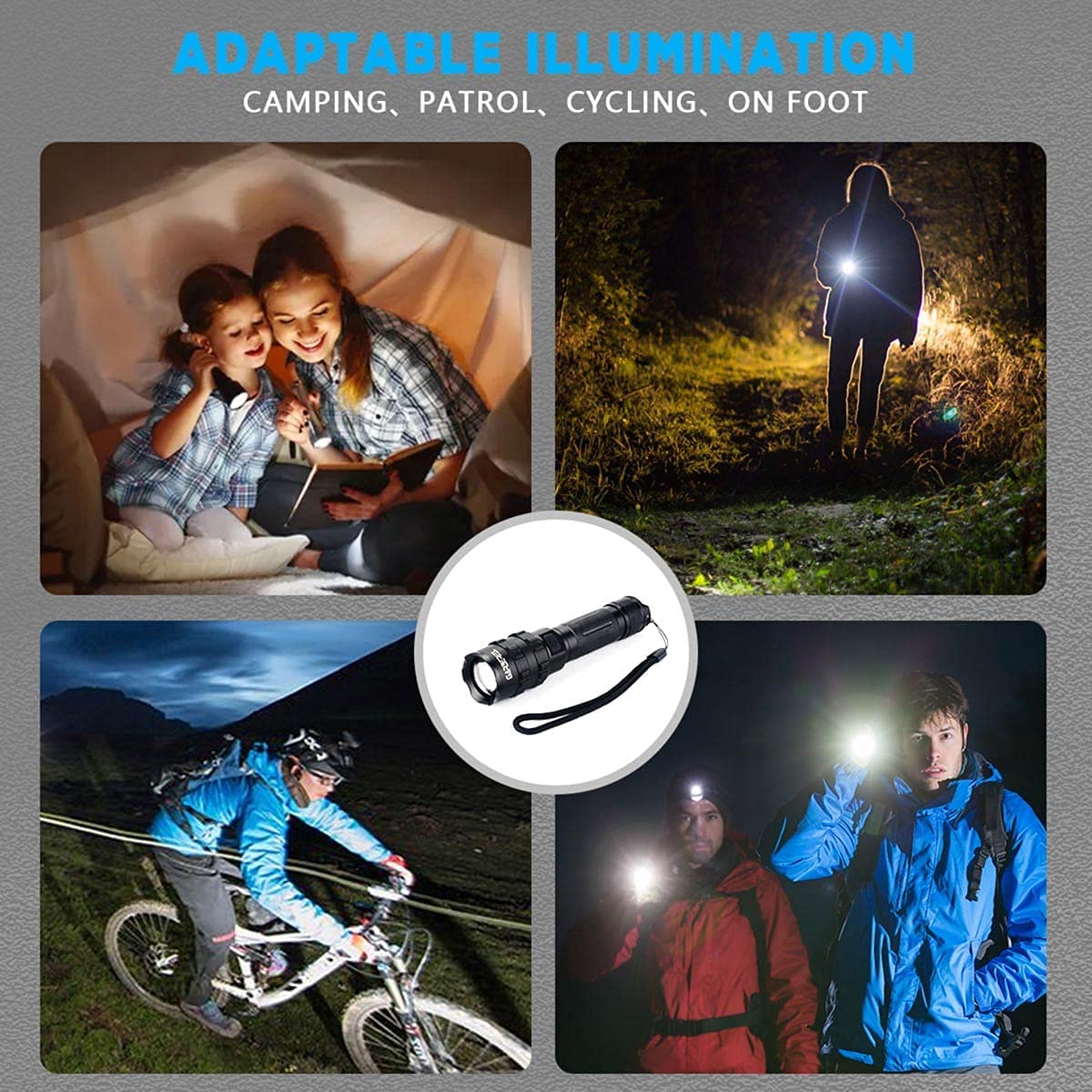 Rechargeable LED Flashlights High Lumens, 2000 Lumen Powerful Flash Light Super Bright Flashlight with 5 Modes IP65 Waterproof for Home Camping Hiking(2 Pack)