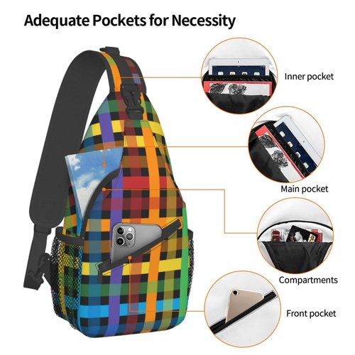 Rainbow Lgbt Gay Pride Sling Backpack, Multipurpose Crossbody Chest Bag Shoulder Bag Travel Hiking Daypack for Men Women