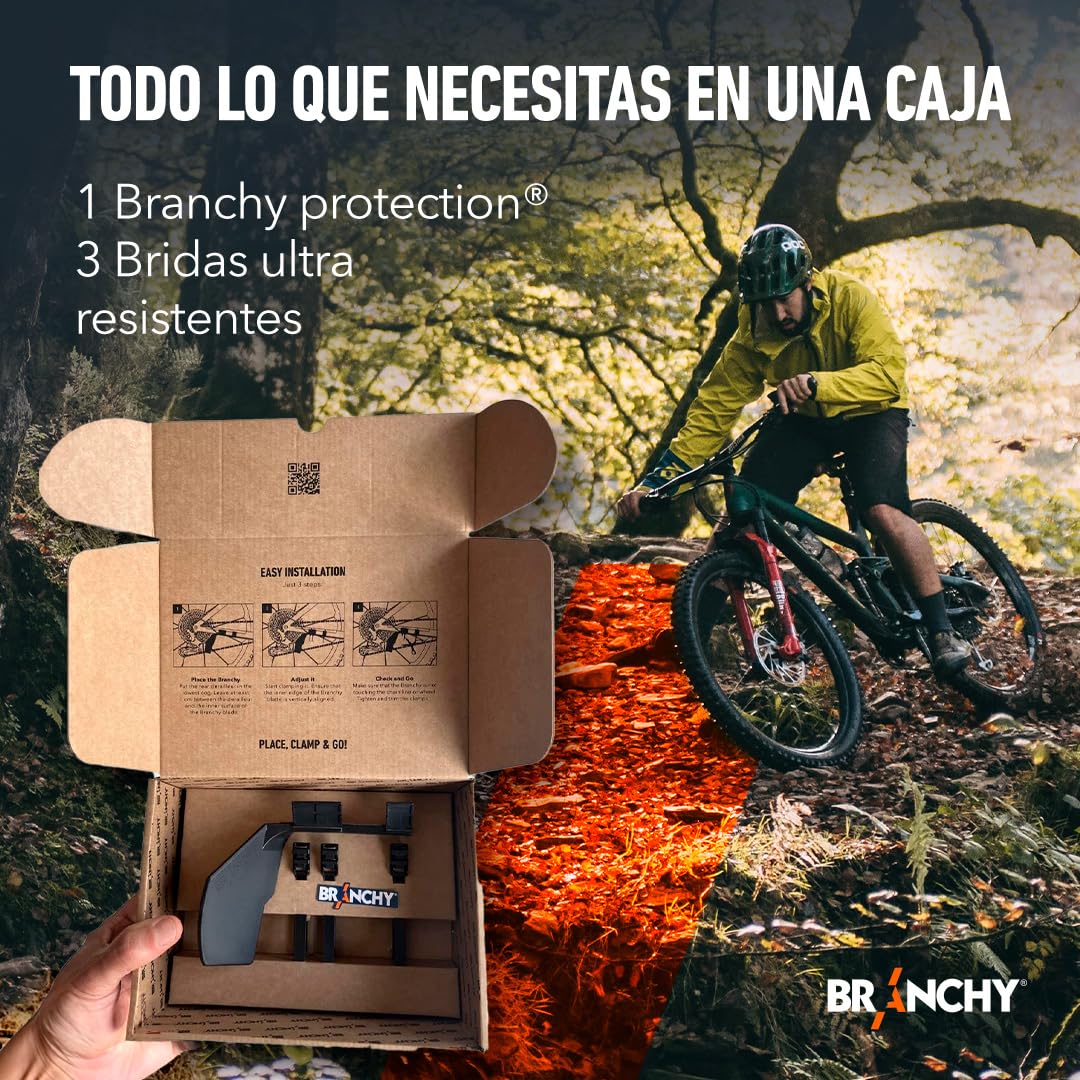 Branchy Protection, Universal Rear Bike Shift Protector | Recommended for MTB, Ebike, Enduro, DH, Gravel (Black)
