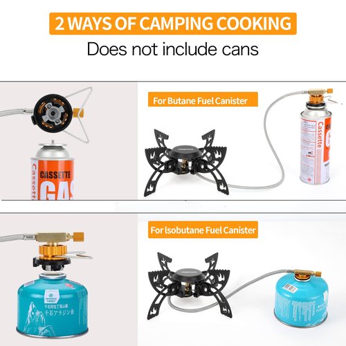 CHENMEIYOUPIN Portable Camping Stove Lightweight Gas Stove Collapsible Backpacking Stove Comes with durable canvas storage bag for Outdoor Camping Cooking Hiking and Picnic
