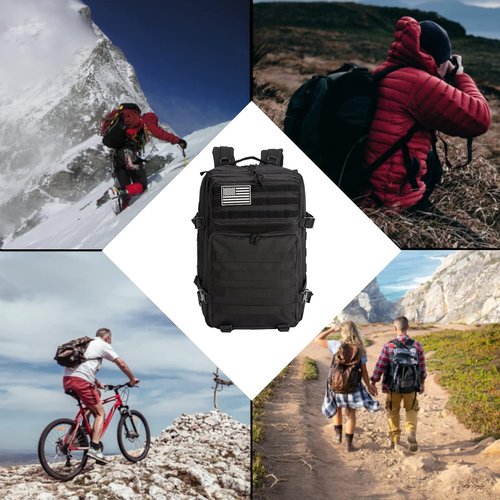 Dunnta Tactical Backpack, 3 Day Assault Pack Molle Bug Out Bag 42L Military Backpack for Hiking Camping Trekking Hunting