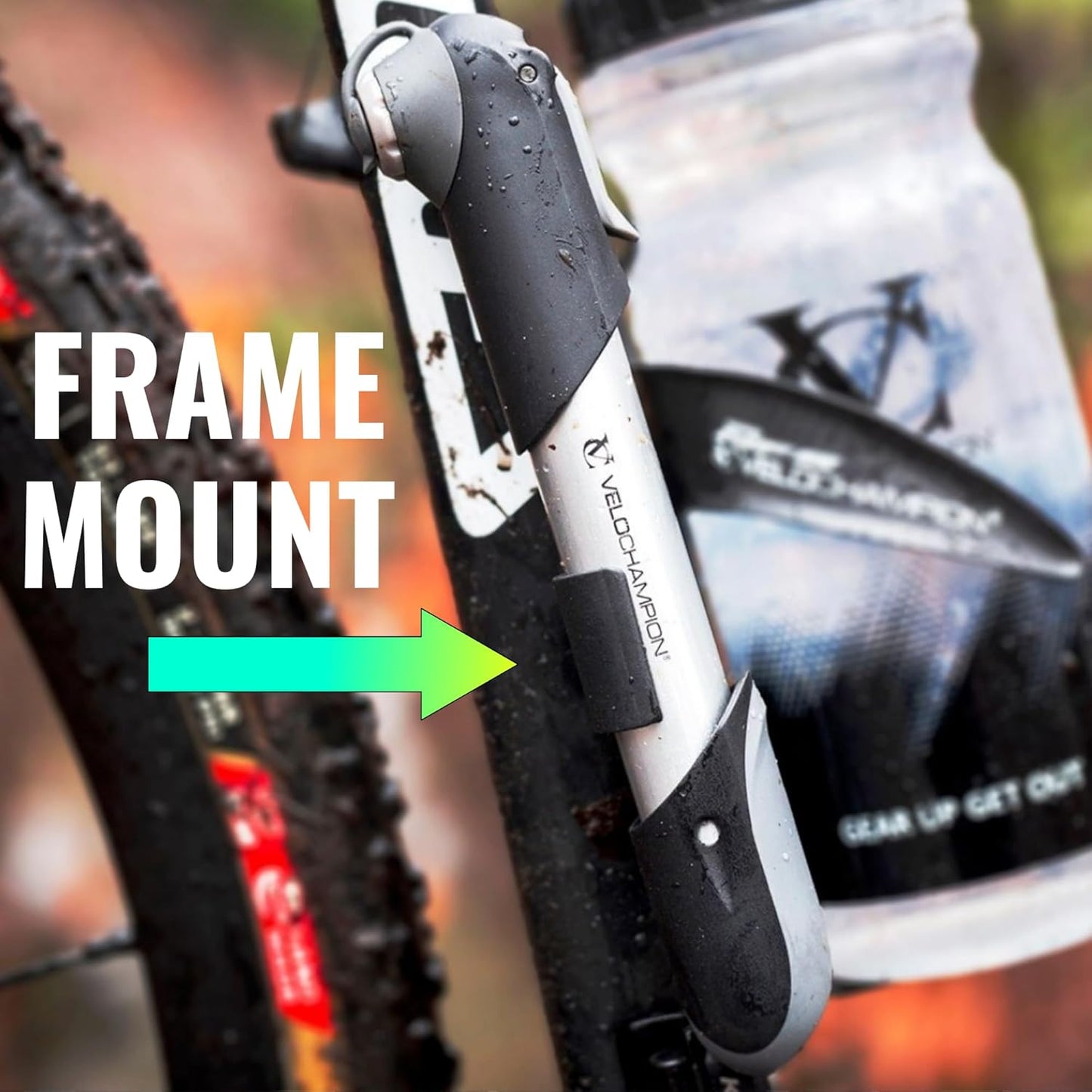 VeloChampion Alloy Mini Bike Pump Suitable for Presta, Schrader and Dunlop - Portable, Compact, Durable and Easy to Use