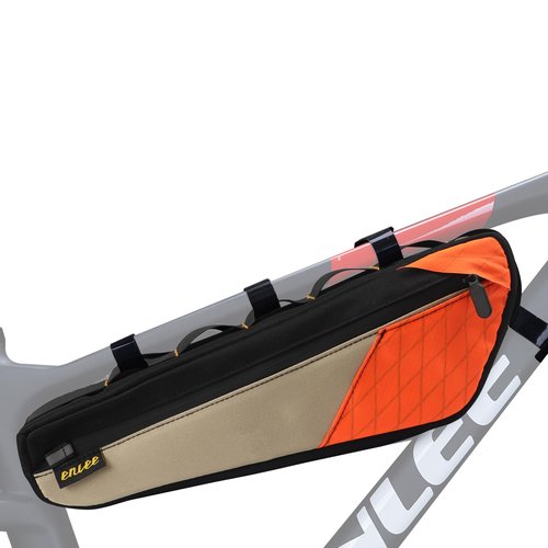 MAKELEN 2 Pack Bicycle Frame Pouch Bag Bike Storage Bag Bike Bicycle Triangle Bag for MTB Road Bike Cycling Bike Accessories Orange
