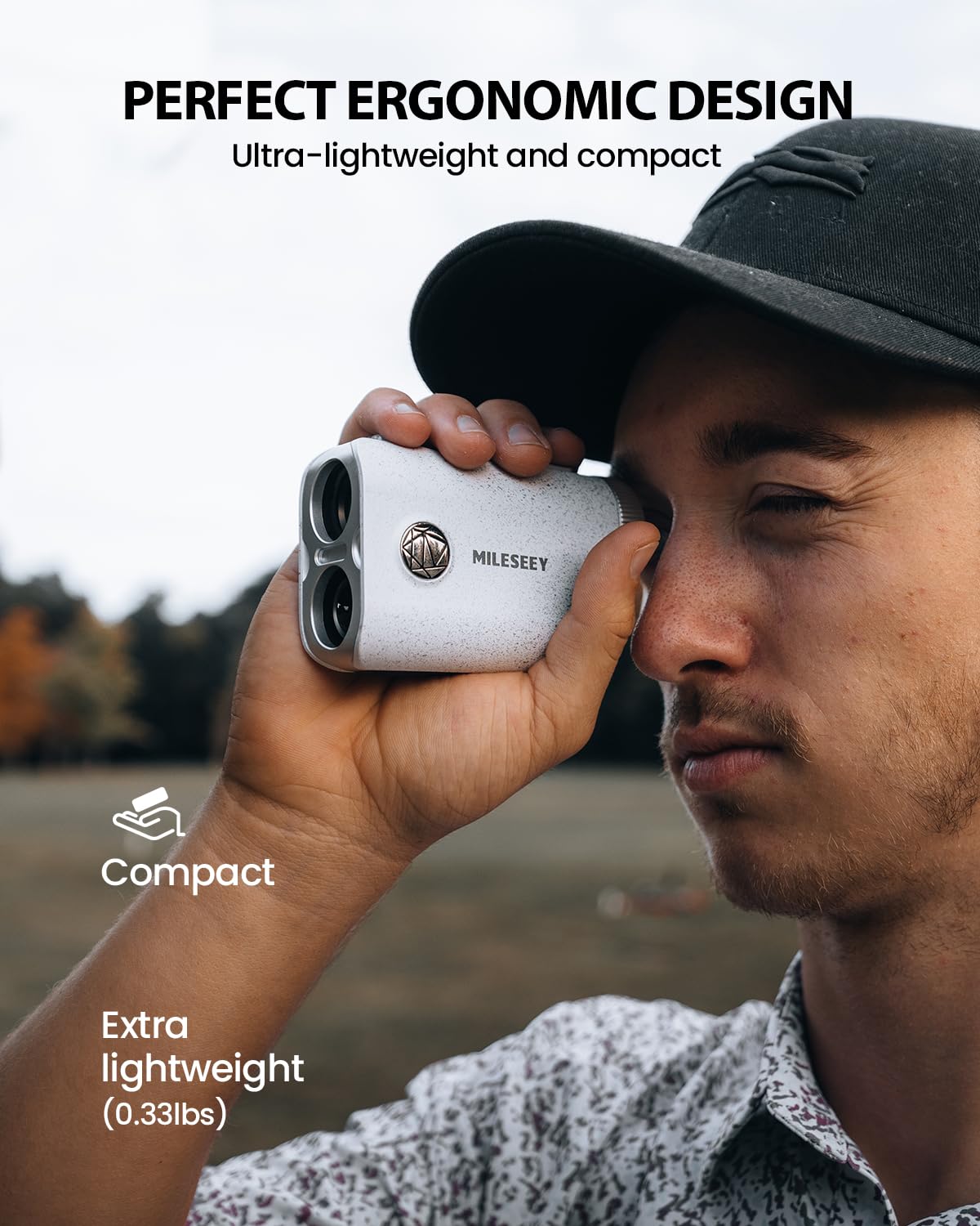 MiLESEEY PF1 1000 Yards Golf Rangefinder with Slope Switch, All Weather Golf Range Finder, 0.1s Flag Lock with Pulse Vibration, IP65 Waterproof, 7.5° Wide View, Continuous Scan Mode (PF1-White)