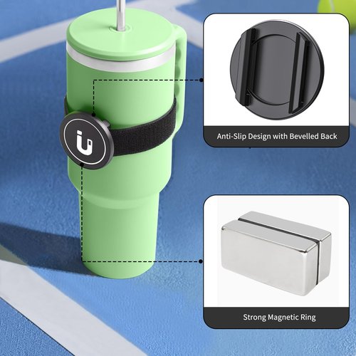 BEEYEO Phone Strap for Bottles Stanley Cups, Magnetic Phone Holder for Phone Using in Gym, Shopping Cart with Metal Ring - 1Pcs Adjustable Long Strap and 1Pcs Short Strap
