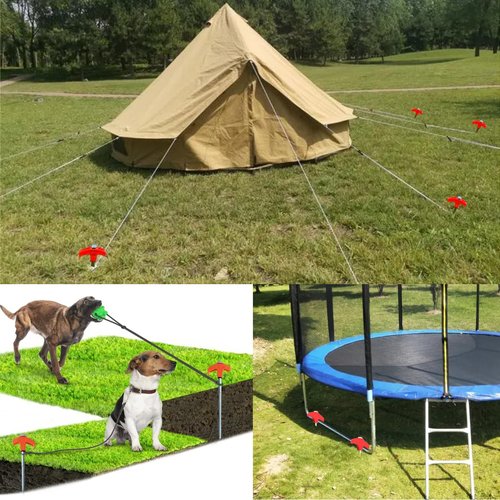 8" Screw in Tent Stakes - Ground Anchors Screw in, Tent Pegs Camping Stakes, Metal Threaded Tent Spikes, Heavy Duty Tent Stakes Tent Pegs,Metal Camping Stakes, (8pcs,with Bag)