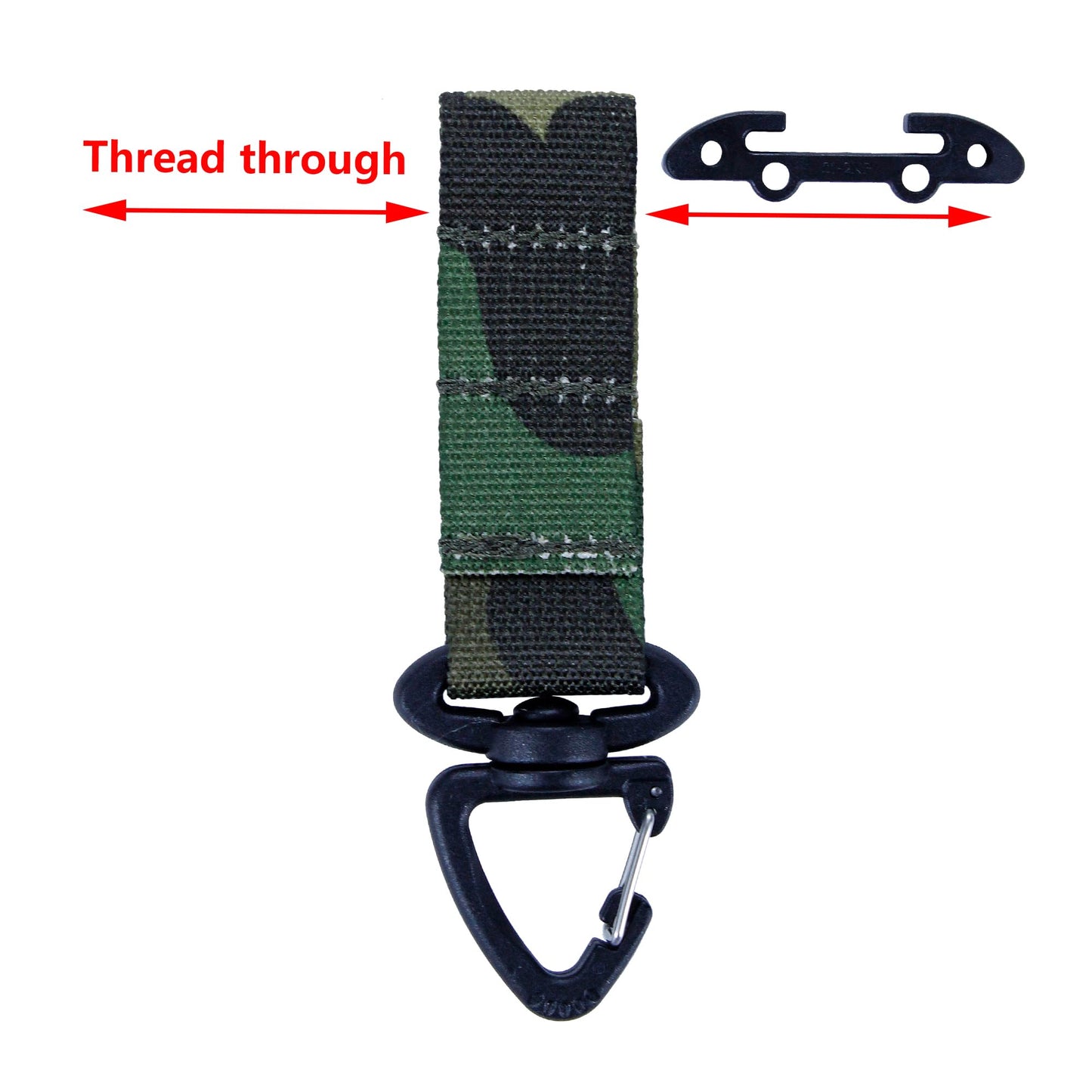 JX Tacfancier Molle Glove Clip T-Mount Swivel Hook, Tactical Key Holder for Belt, Triangle Plastic Snap Carabiner Battle Belt Accessories