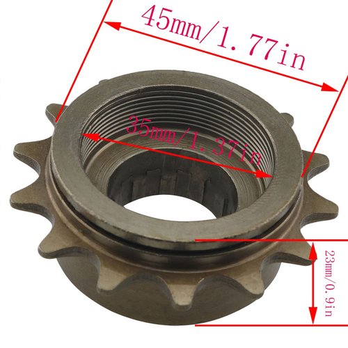 CHENJIN Steel Bike Road Freewheel Bronze 14T Teeth 34MM Single Speed Freewheel Flywheel Sprocket Bike Accessory