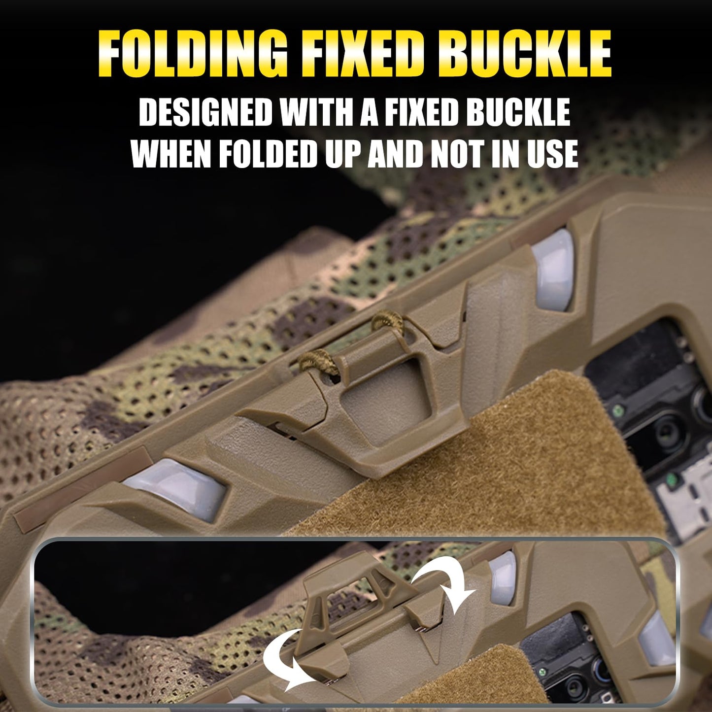Zhongren Tactical Plate Carrier Vest Attachments Universal Phone Chest Mount for Screen Size 4.7"-6.7" Molle Foldable Navigation Phone Holder Board (Tan)