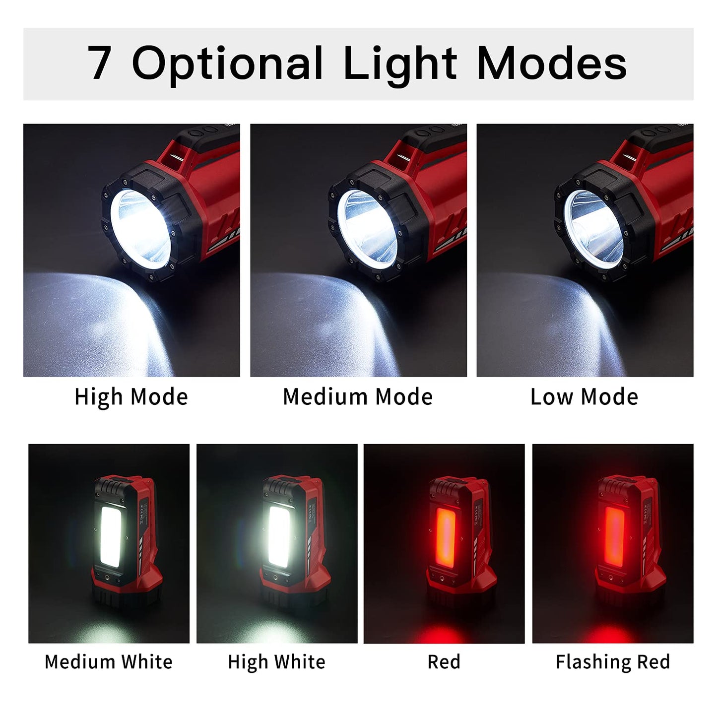klarus RS10 Big Rechargeable Spotlight: 8000mAh Large Capacity, with Red Flood Mode, Flashlight Lantern Combo, Waterproof Heavy Duty LED Light for Camping, Power Outages and Emergencies