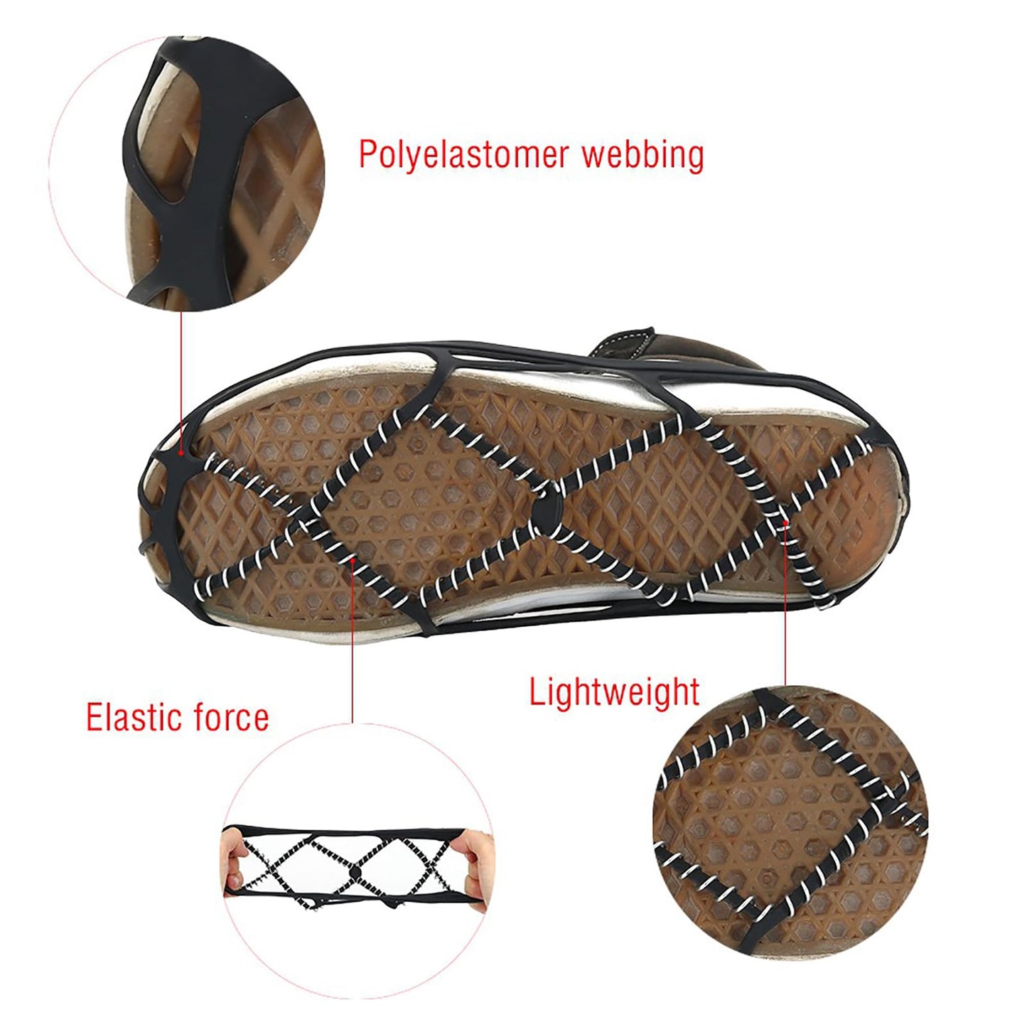Ice Grips for Shoes, for Boots,Spikeless Traction Shoes,Ice Shoes Grippers Outdoor Snow Antiskid Spikes Grips Mountain Climbing Footwear Ice Traction Cleats