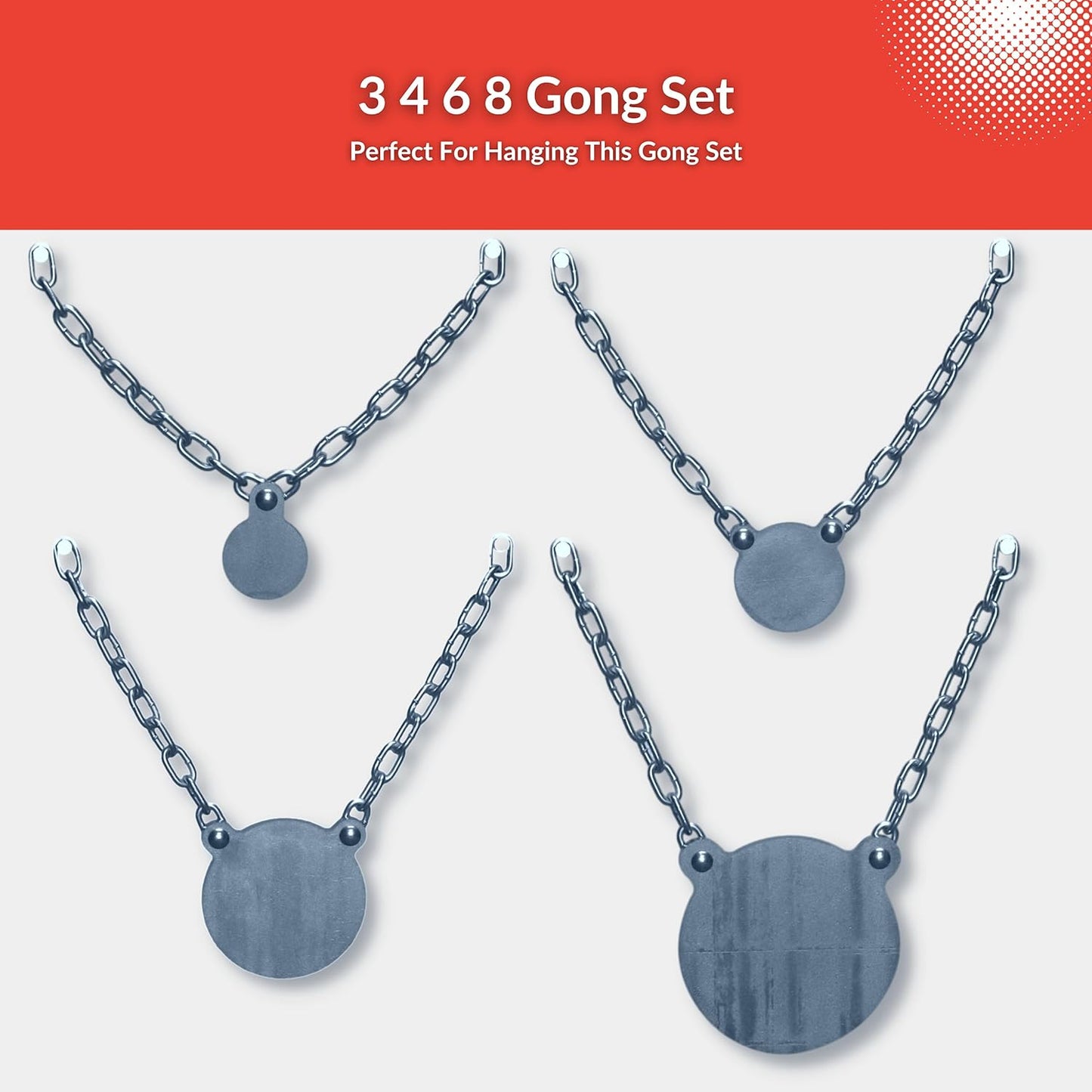 ShootingTargets7 Steel Target Hangers for Gongs - Chains and Rubber Shooting Straps - Steel Target Chain Kit - Rubber Shooting Straps - Steel Targets for Shooting - Hardware for Hanging Targets