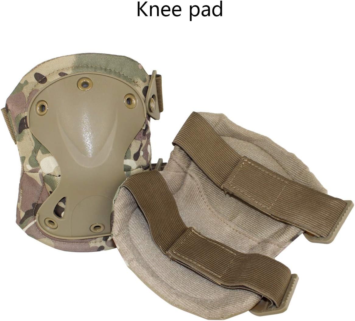 AOUTACC Tactical Combat Knee & Elbow Protective Pads Set for Outdoor CS Paintball Game Cycling Safety Skateboarding Gear Skates Knee Protection Guard Pads