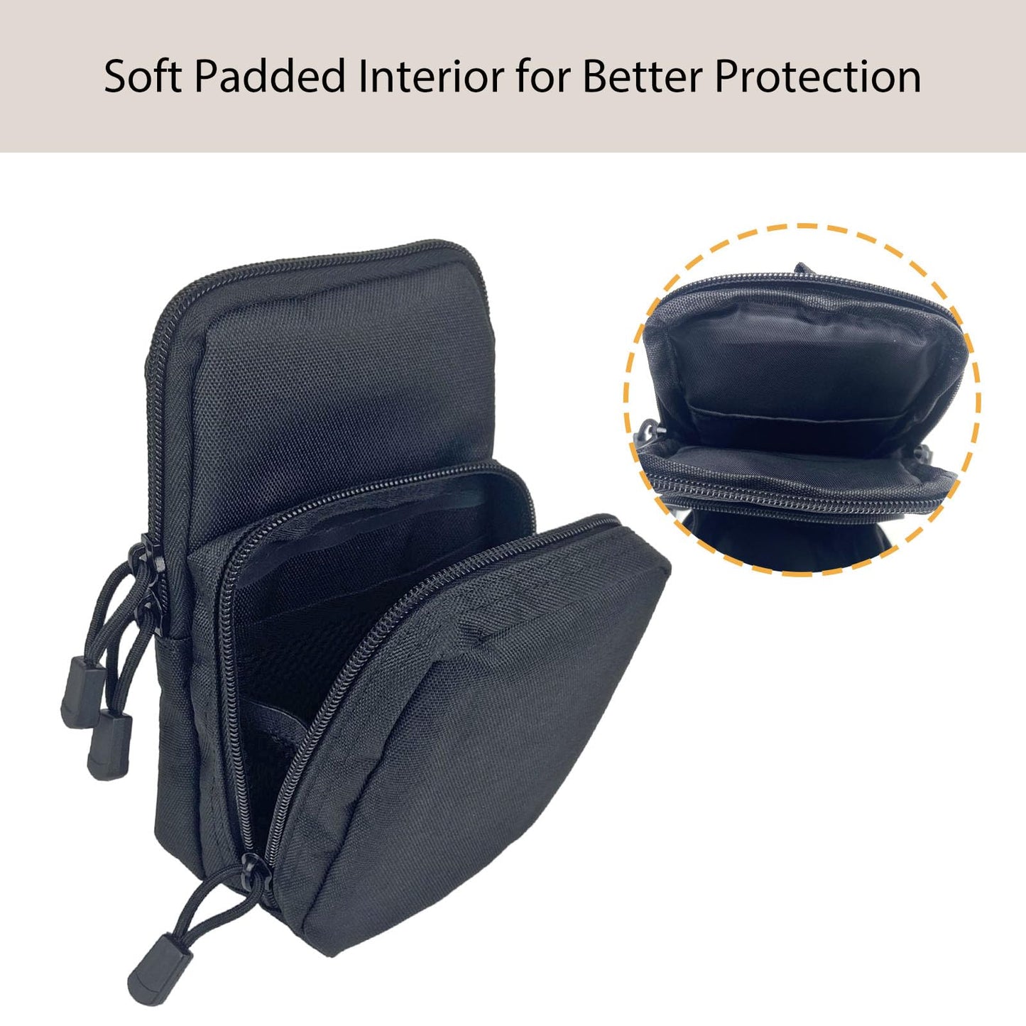 KUNFALY Rangefinder Pouch Soft Range Finder Case with Carabiner for Most Rangefinders Universal fit for Hunting Golf