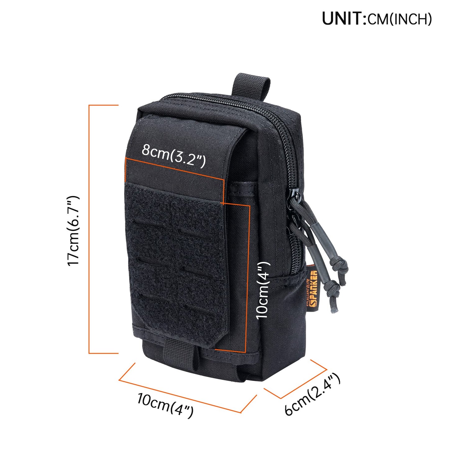EXCELLENT ELITE SPANKER Tactical EDC Pouch Molle Utility Pouches Phone Holster Pouch Waist Bag Tool Pouch for Molle Accesssories(Black