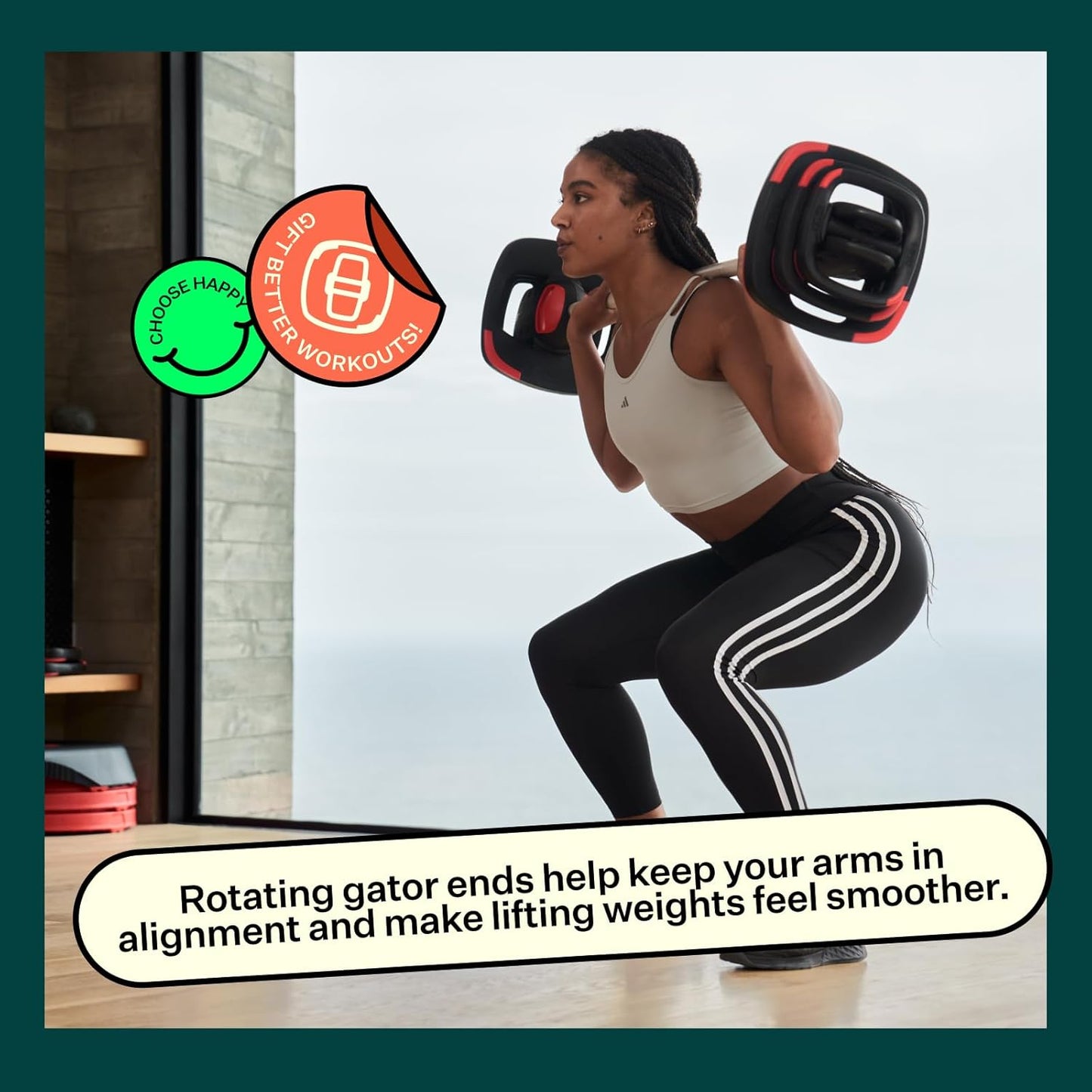 Les Mills™ SMARTBAR™ Exercise Barbell for Total Body Workouts, For Use With Free Weights, Home Gym Equipment - Weight Plates Sold Separately