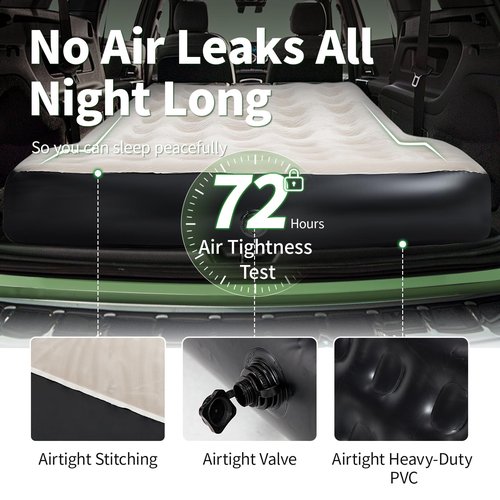 FORITRUE Durable Thickened 300D Oxford Car Camping Mattress, 6inch SUV Air Mattress, Car Air Mattress for Camping with External Pump Pillows Carry Bag Grey
