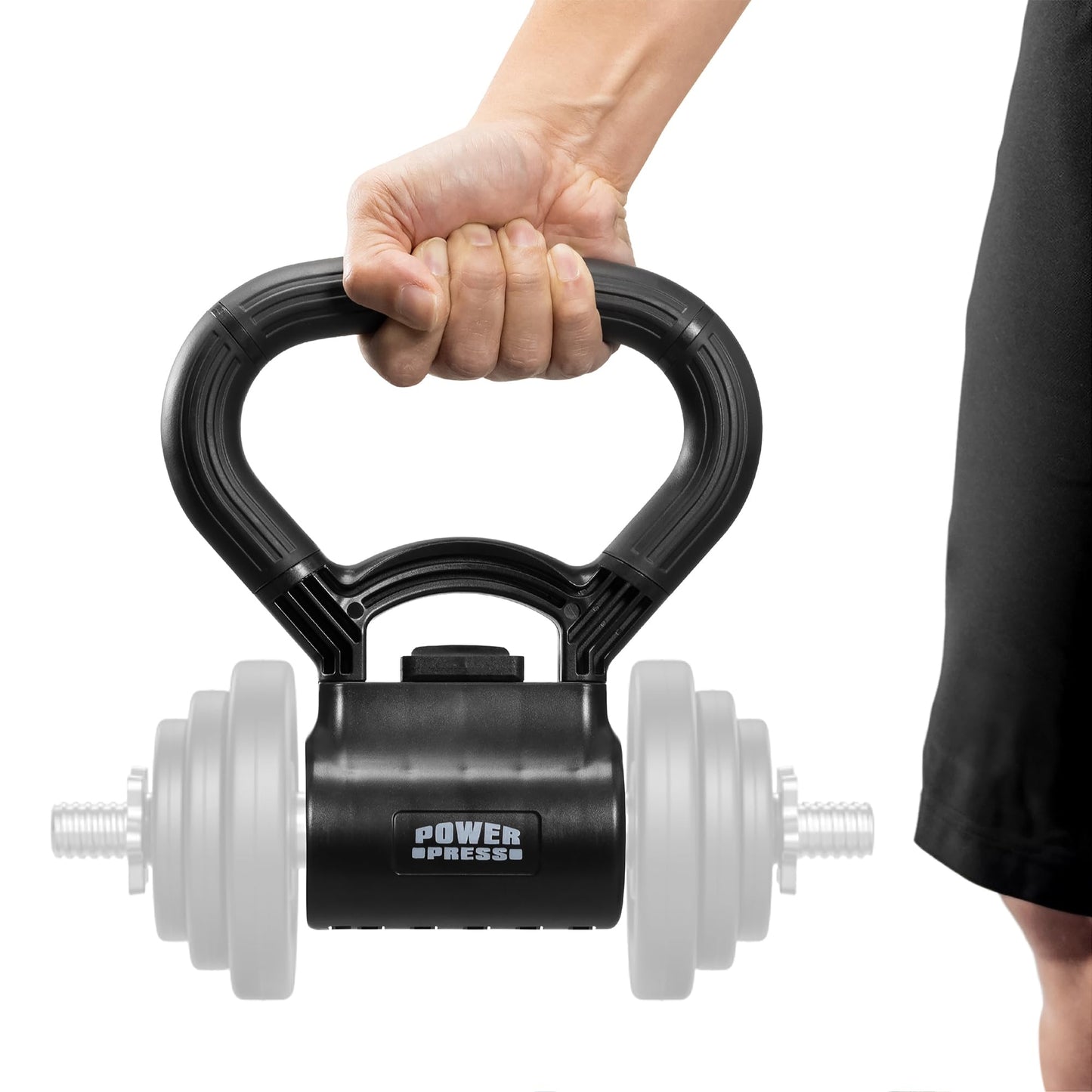 PowerPress Kettlebell Handle - Converter for Dumbbell to Kettle Bell - Grip Handle Attachment for Dumbbells - Kettlegrip Kettlebell Attachment Kettle Bell Adaptor
