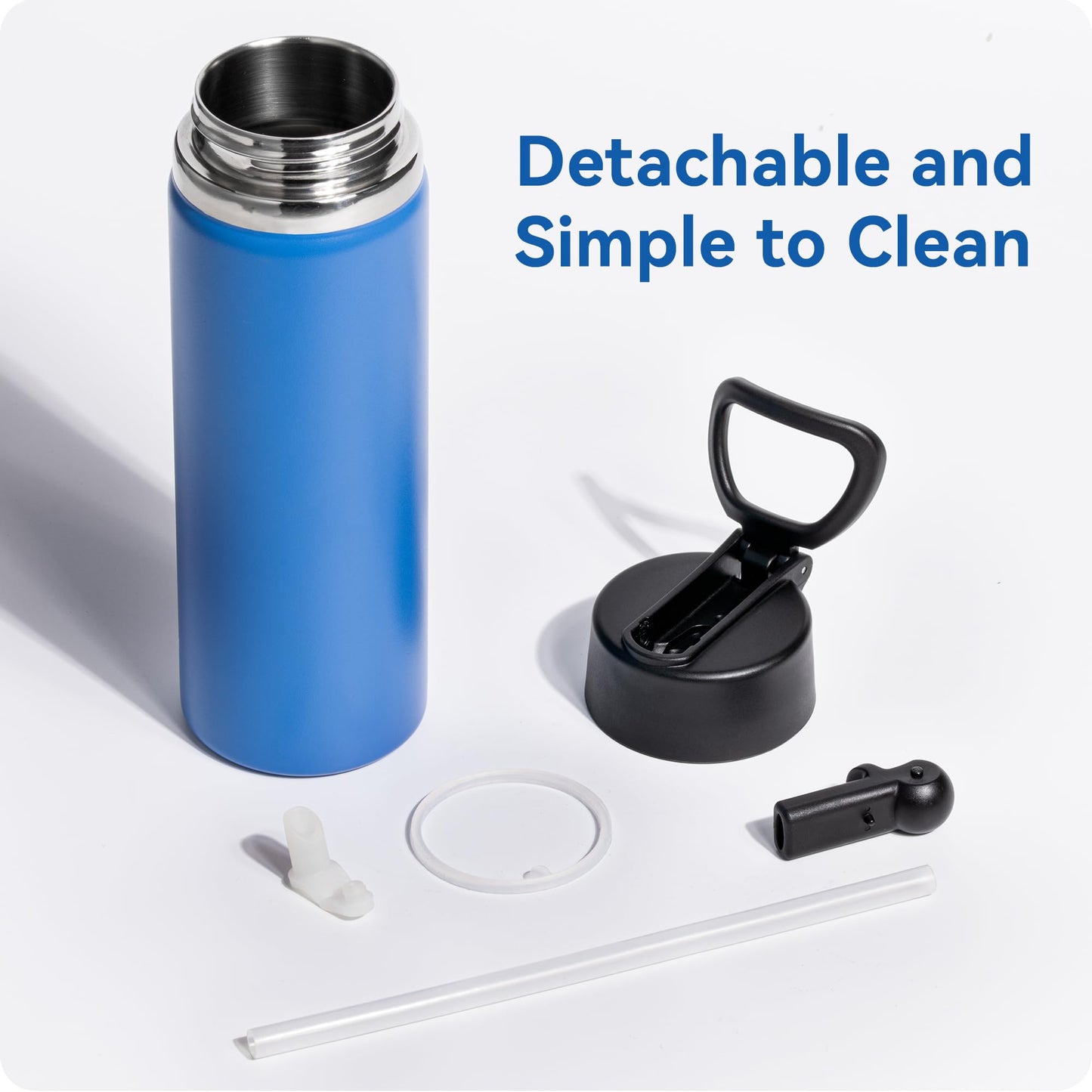 Prurex Straw Lid for Hydro Flask12 16 18 20 32 64 oz Wide Mouth Water Bottle, Replacement Lid with Straw for 2.28 "Wide Mouth Bottles, Water Bottle Accessories(1 Pack)