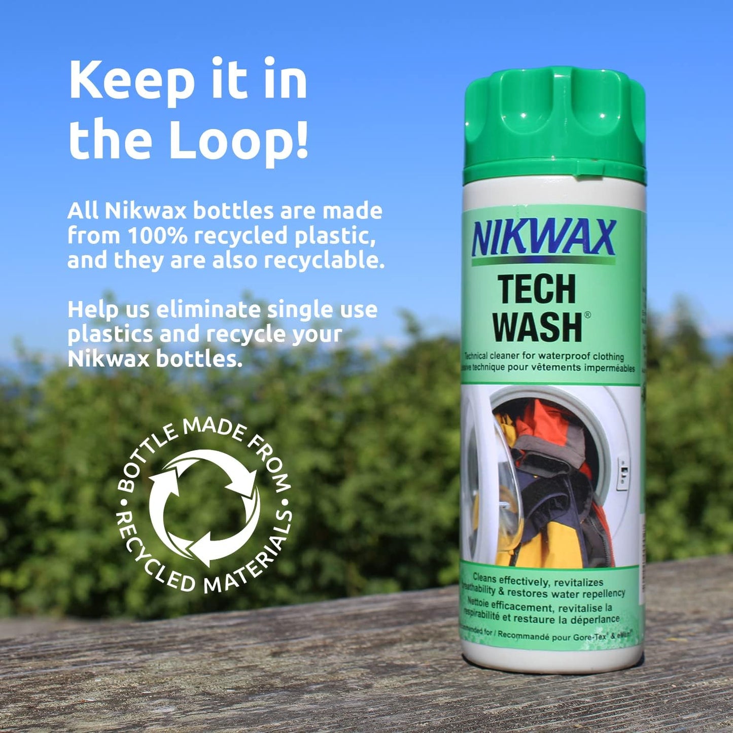 Nikwax Tech Wash,10 fl. oz., Nikwax Tech Wash Technical Cleaner for Jackets and Outerwear, Restores Waterproofing in Rain, Ski, and Snow Gear, Safe for Gore-Tex and DWR