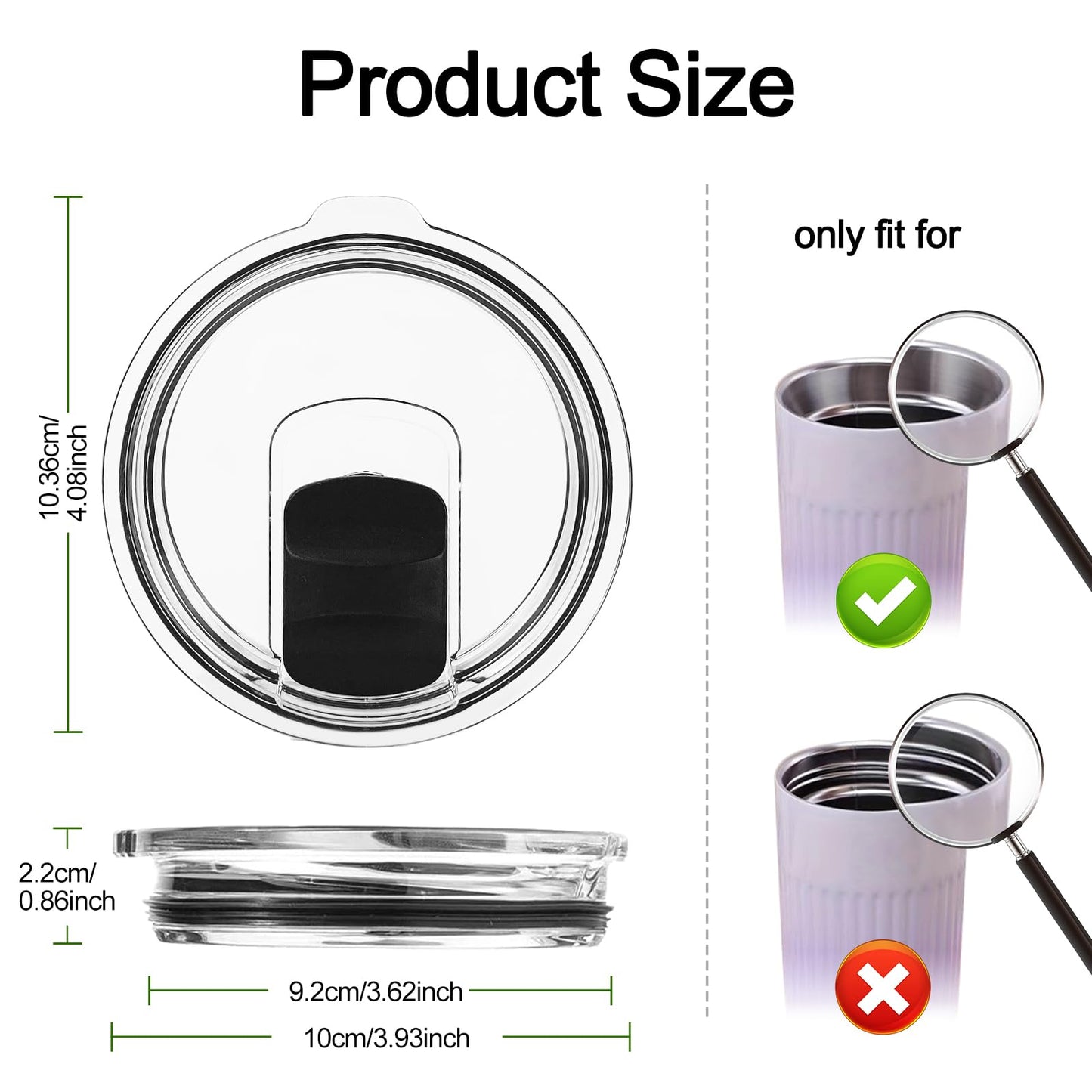 2Pack 30 OZ Magnetic Tumbler Lid Compatible with YETI Rambler.