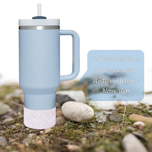 TFAK Protective Silicone Cup Boot for Stanley Quencher Tumbler 20 oz 30 oz 40 oz & IceFlow 20oz 30oz & Hydro Flask Water Bottle 12-24oz - Cup Bottom Boot - Anti-Slip Bottle Bottom Sleeve Cover