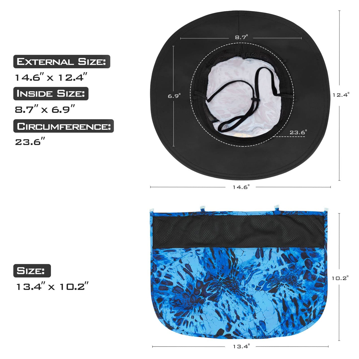 KastKing UPF 50 Boonie Hat Fishing Hat with Removable Neck Flap Sun Hats,Shoreline
