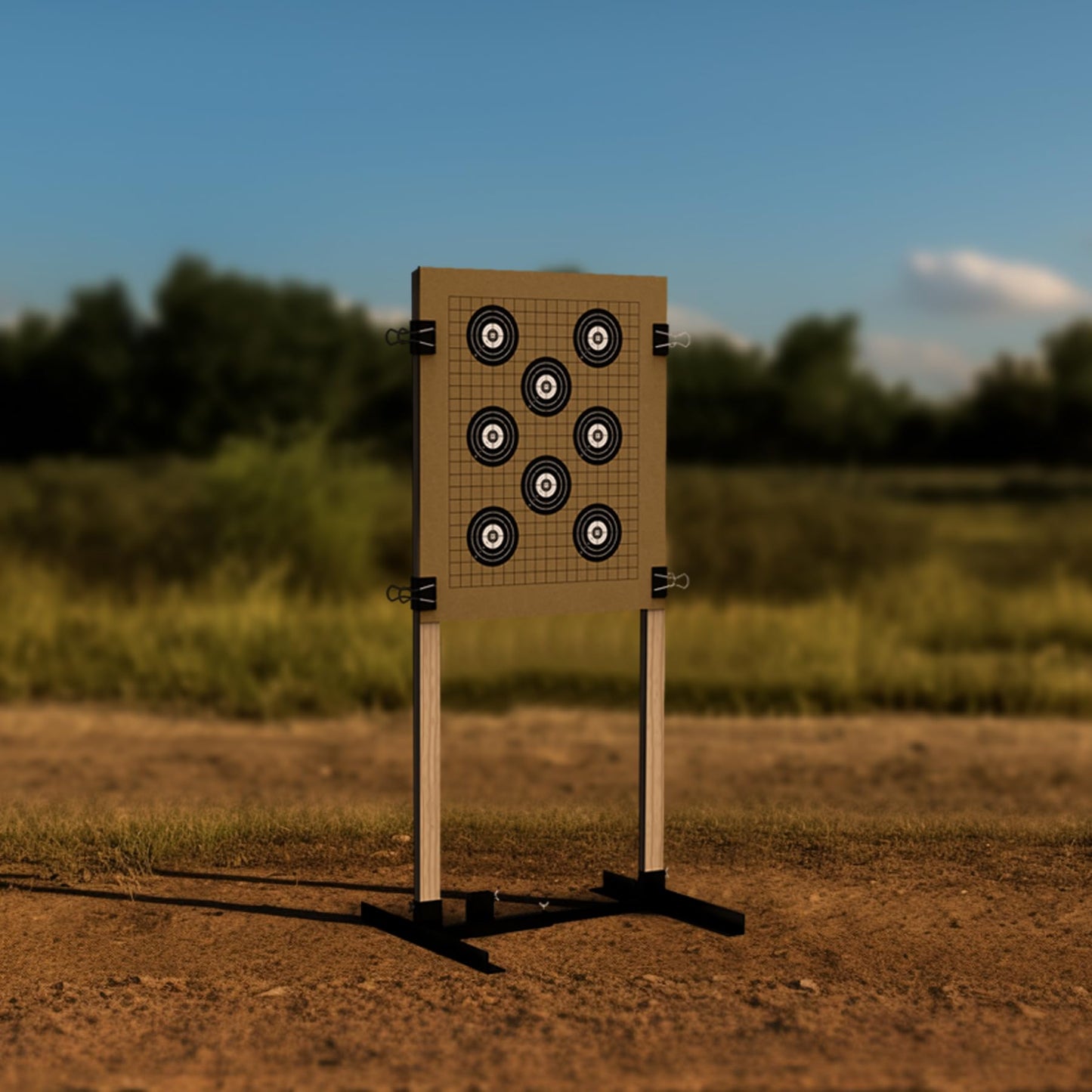BLOODHOL Shooting Target Stand for Outdoors, Paper Target Holder with Stable Adjustable Base for Paper Shooting Targets Cardboard Silhouette, USPSA/IPSC, IDPA Practice (2 Pack)