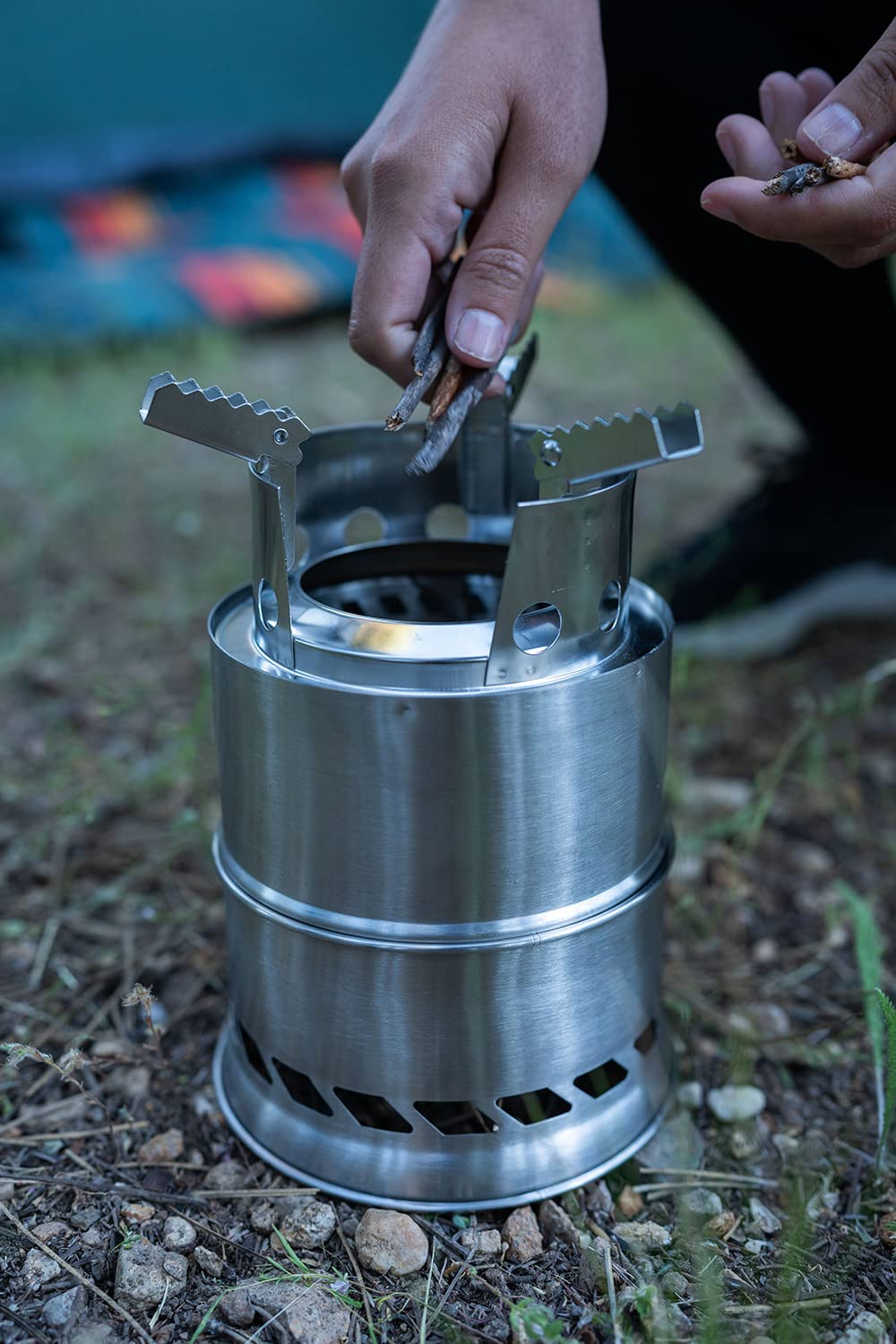 Stansport Stainless Steel Wood Burning Stove Small - Portable Camping Backpacking Hiking - Picnic BBQ
