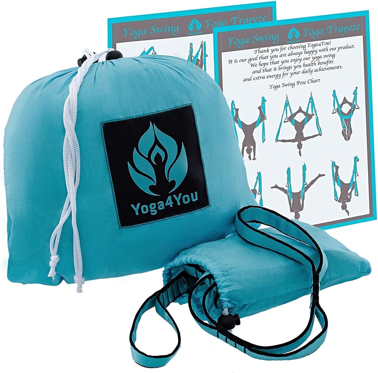 Aerial Yoga Swing Set - Hammock Hanging Swing - Sling Inversion Fly Kit - Antigravity Yoga Sling - Suspension Trapeze