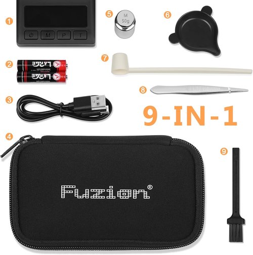 Fuzion Milligram Scale 50g/ 0.001g, Portable mg Scale with LCD Backlit, Tare, Digital Jewelry Scale, Microgram Scale for Powder, Gold, Gem, Reloading, Batteries Included