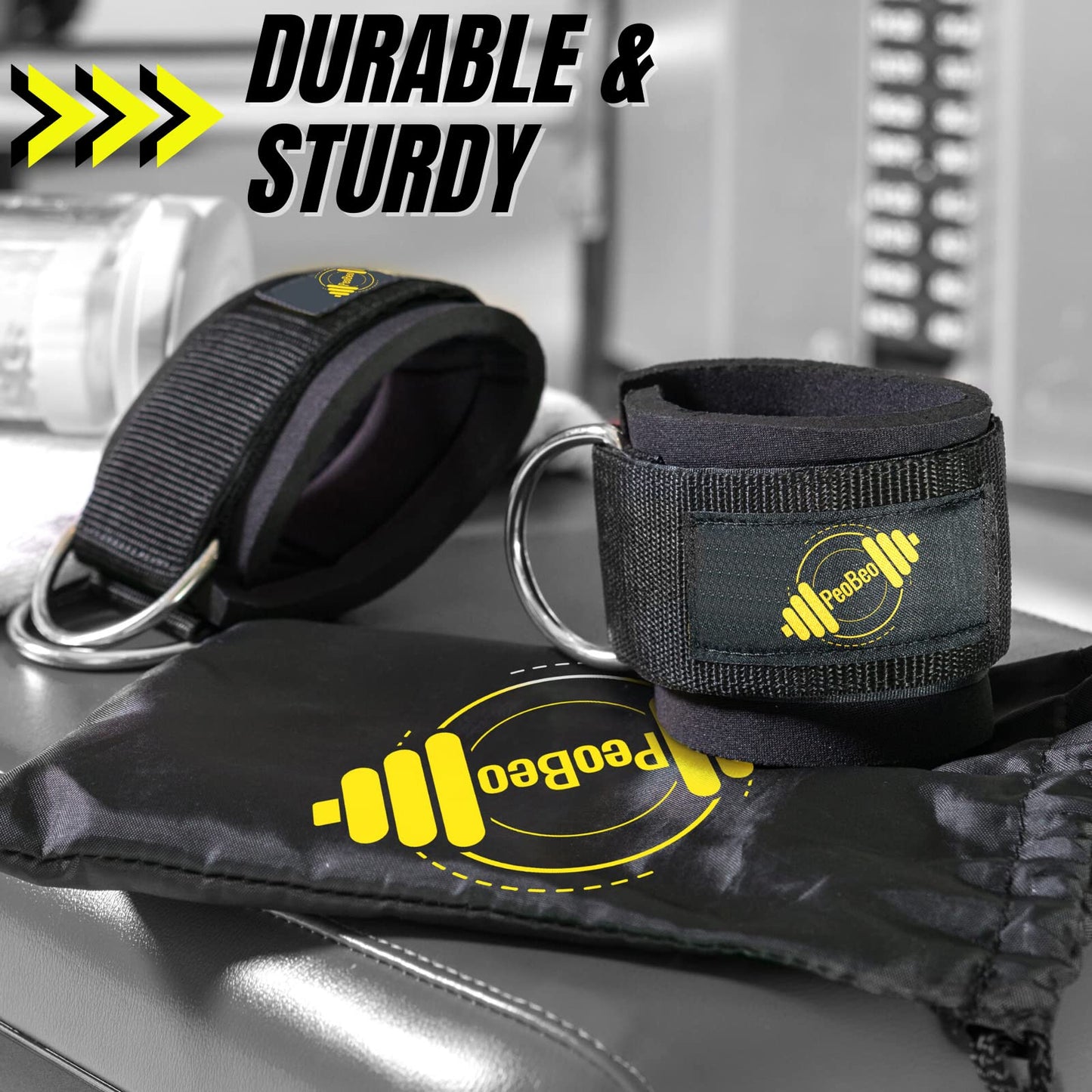 2 Pack Blood Flow Restriction Bands for Women Glutes and 2 Pack Ankle Strap for Cable Machine Cable Attachments for Gym