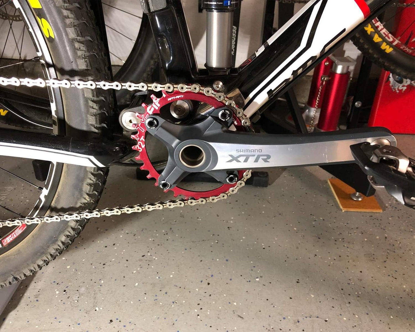 FIFTY-FIFTY Round 104BCD Chainring, 30T 32T 34T 36T Narrow Wide Mountain Bike Chainring, Single Chainring for 9/10/11-Speed with 4 Alloy Chainring Bolts for MTB