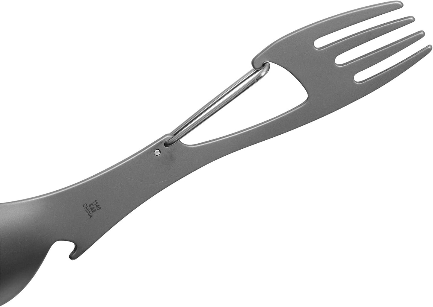 Kershaw Ration Multi Tool Spork, Stainless Steel Spoon, Fork, Carabiner and Bottle Opener, Regular and XL Sizes