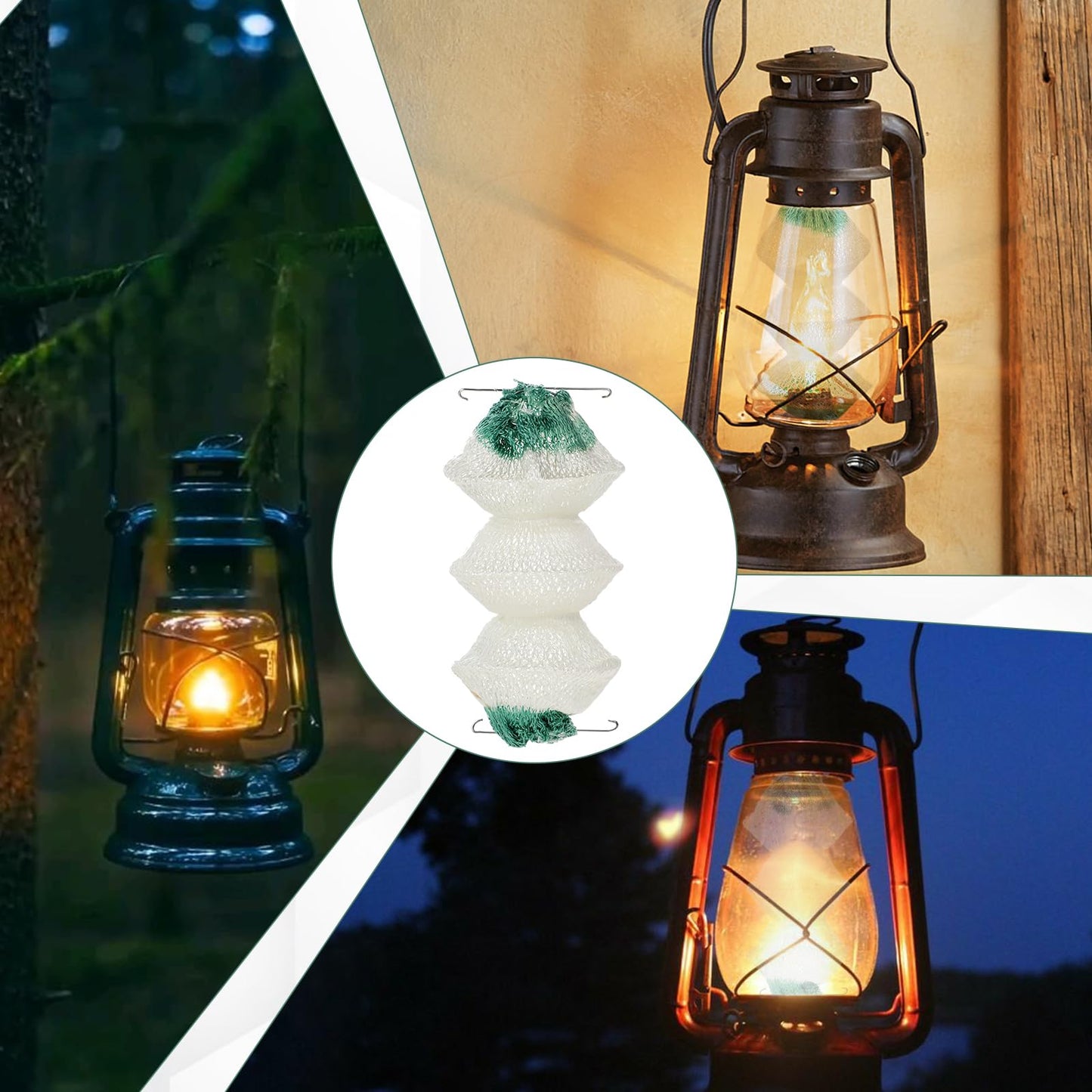 12 Pcs Lantern Mantles Gas Lantern Mantles 3-Layer Gas Lamp Mantles Propane Lantern Mantles Accordion Shape Lantern Parts, #95 Insta-Clip