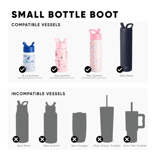 Simple Modern Boot for Summit & Ascent Water Bottles | Fits 10oz - 24oz | Does NOT fit Trek, Tumblers, Classics, Voyagers, Mesa Loop, Mesa Sport | Anti-Slip Silicone Sleeve | Midnight Black