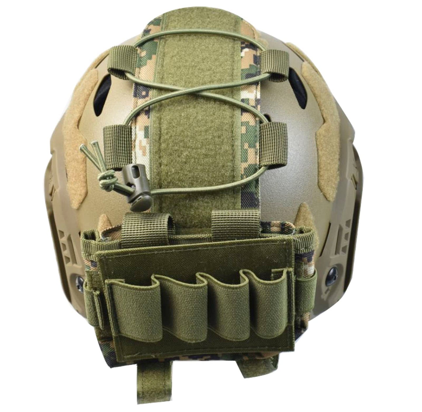 Tactical Helmet Battery Pouch Counterweight Pouch Battery Pack Balance Weight Bag and Tactical Elastic Opening Flashlight Chemlight Battery Holder with Hook&Loop for Tactical Helmet (DW)