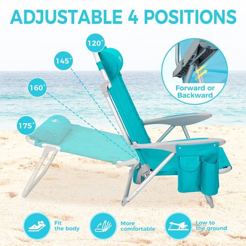 #WEJOY 2 Pack Folding 4-Position Beach Chair for Adults