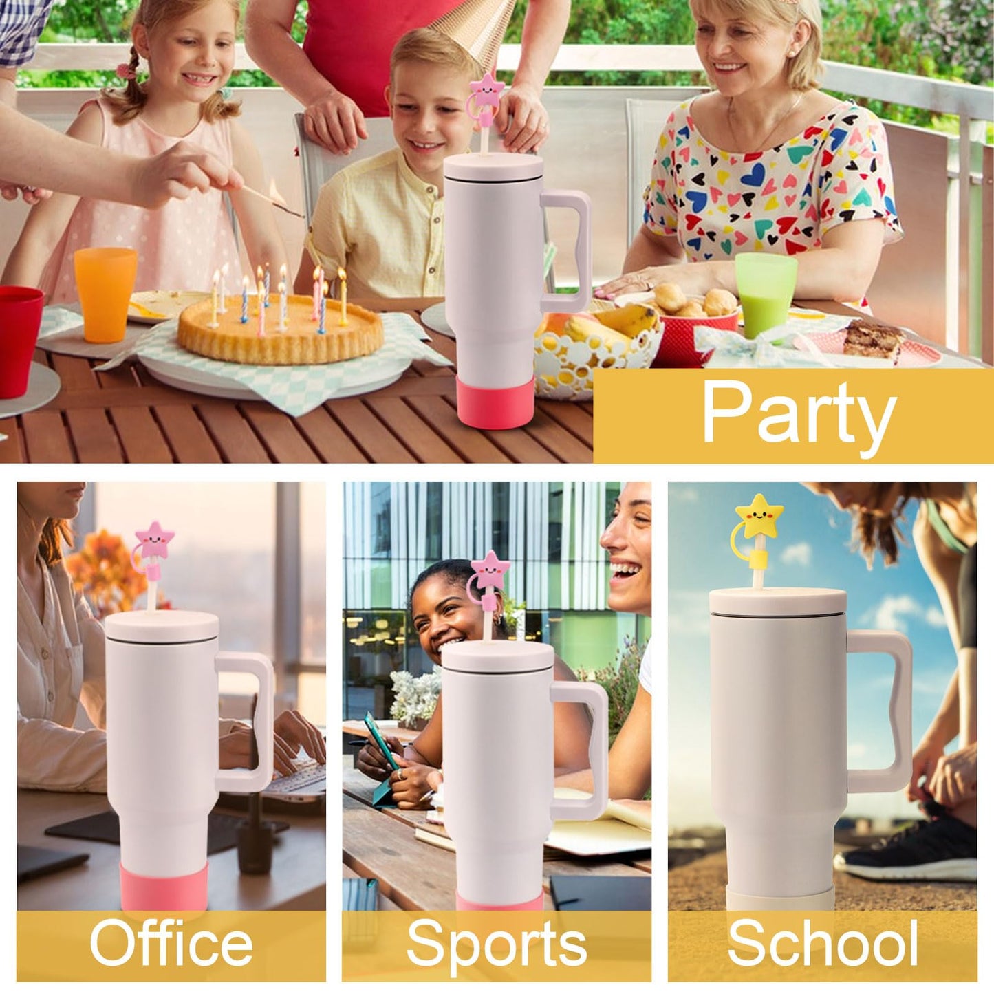 2Pc Silicone Boot for Simple Modern 40oz Tumbler with Handle or Hydro Flask Tumbler 40oz,With 2Pc 10mm Dust-Proof Straw Cover Cap,Fits Stanley Tumbler Accessories,40oz Tumbler Accessories (4Pc)