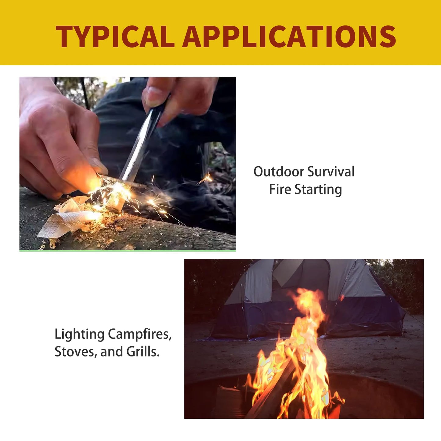 3 Pieces Magnesium Fire Starter Rods, 99% High Purity Magnesium Metal Rod, 3.5" x 0.63" – Ideal Mg Fire Starter for Survival, Emergency Sparks, Outdoor Camping Hiking (900mm x 16mm)