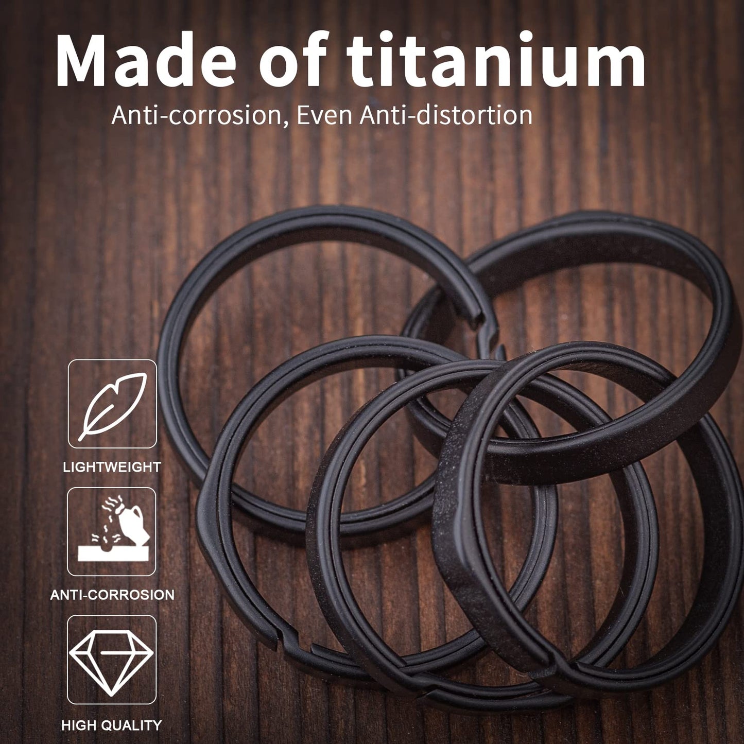 TISUR Titanium Key Chain Clip Hook+Quick Release Side Pushing Split Rings Kit