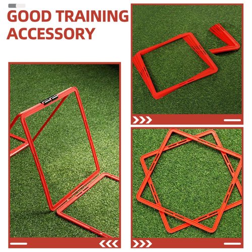 SUPVOX Square Agility Rings Speed Rings 6pcs Youth Agility Footwork Training and Speed Hurdles Ladder Portable Speed Agility Training Ladder, 43.00X43.00X0.20CM, 11033NCM1182Y