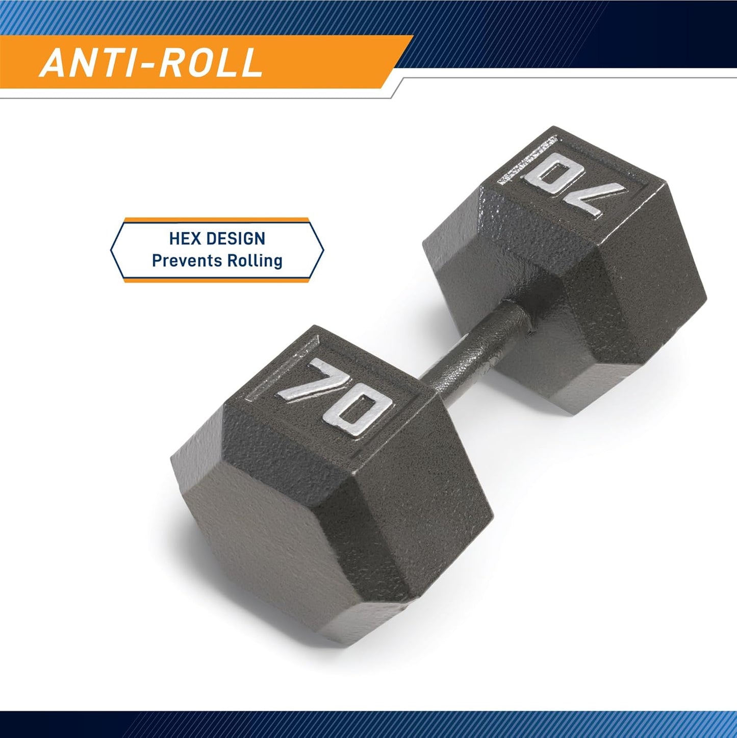 Marcy Cast Iron Hex Dumbbells Collection - Available size from 3-lb to 100-lb, SOLD INDIVIDUALLY