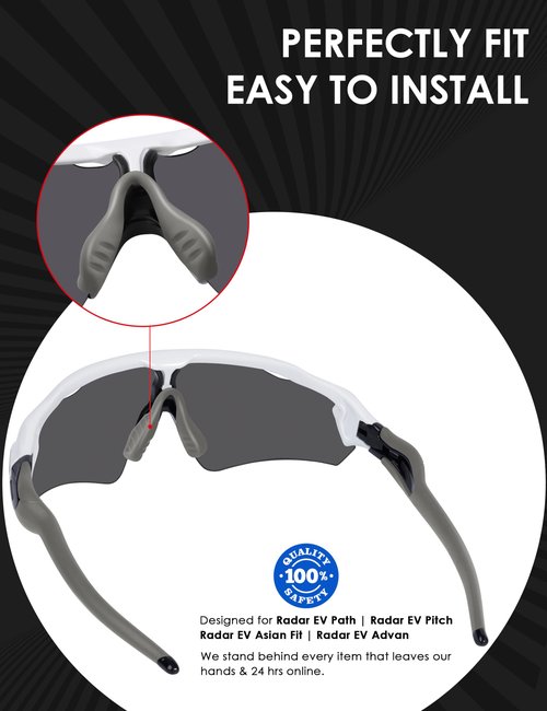 BLAZERBUCK Replacement Sock Kits Earsocks & Nosepieces for Oakley Radar EV Series Sunglasses - Black + Grey