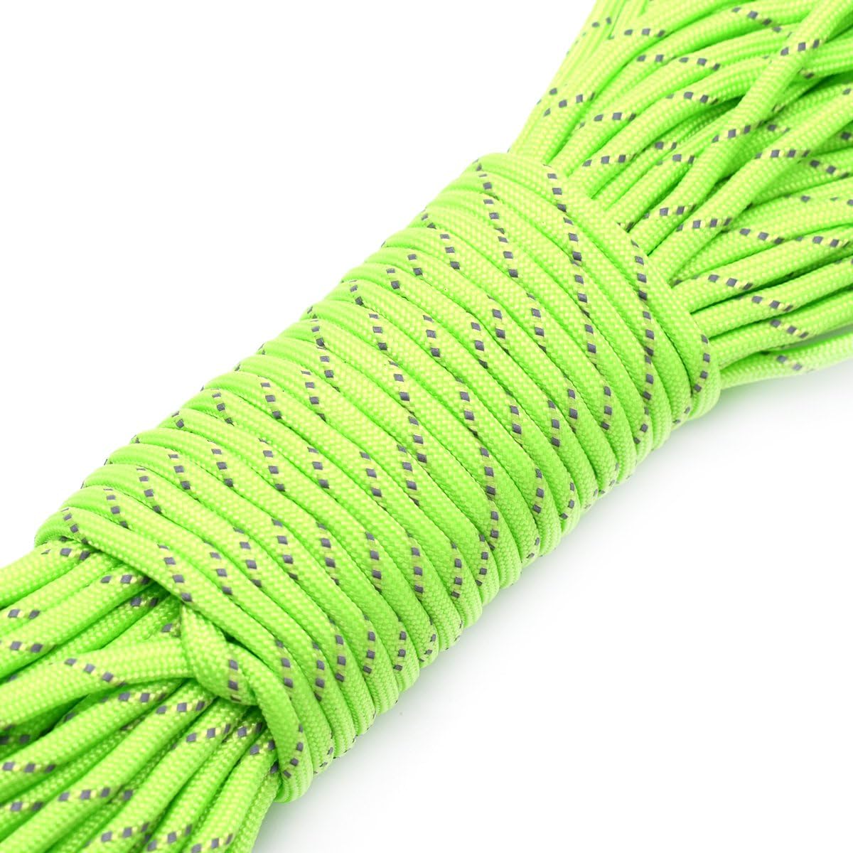 100FT Reflective Paracord 7 Core Parachute Cord (10# Olive Green)
