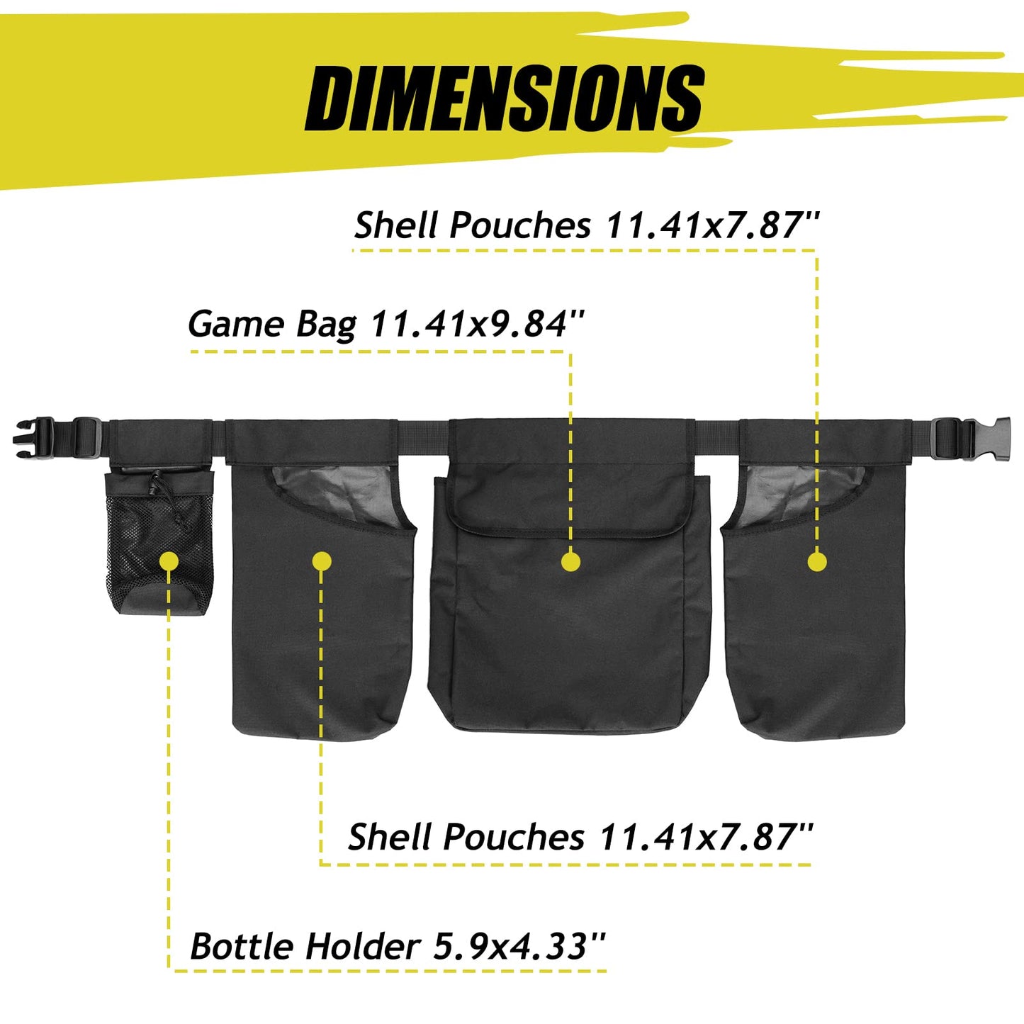 BOOSTEADT Dove Hunting Belt, Game Pouch, Shell Bags, Water Bottler Holder, Adjustable Game Belt for Shooting, Hunting